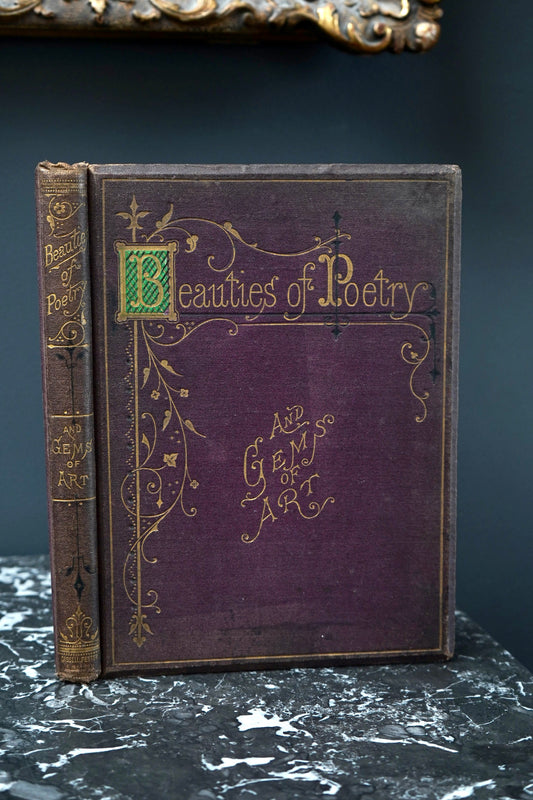 "Beauties of Poetry and Gems of Art" Victorian Cloth Book