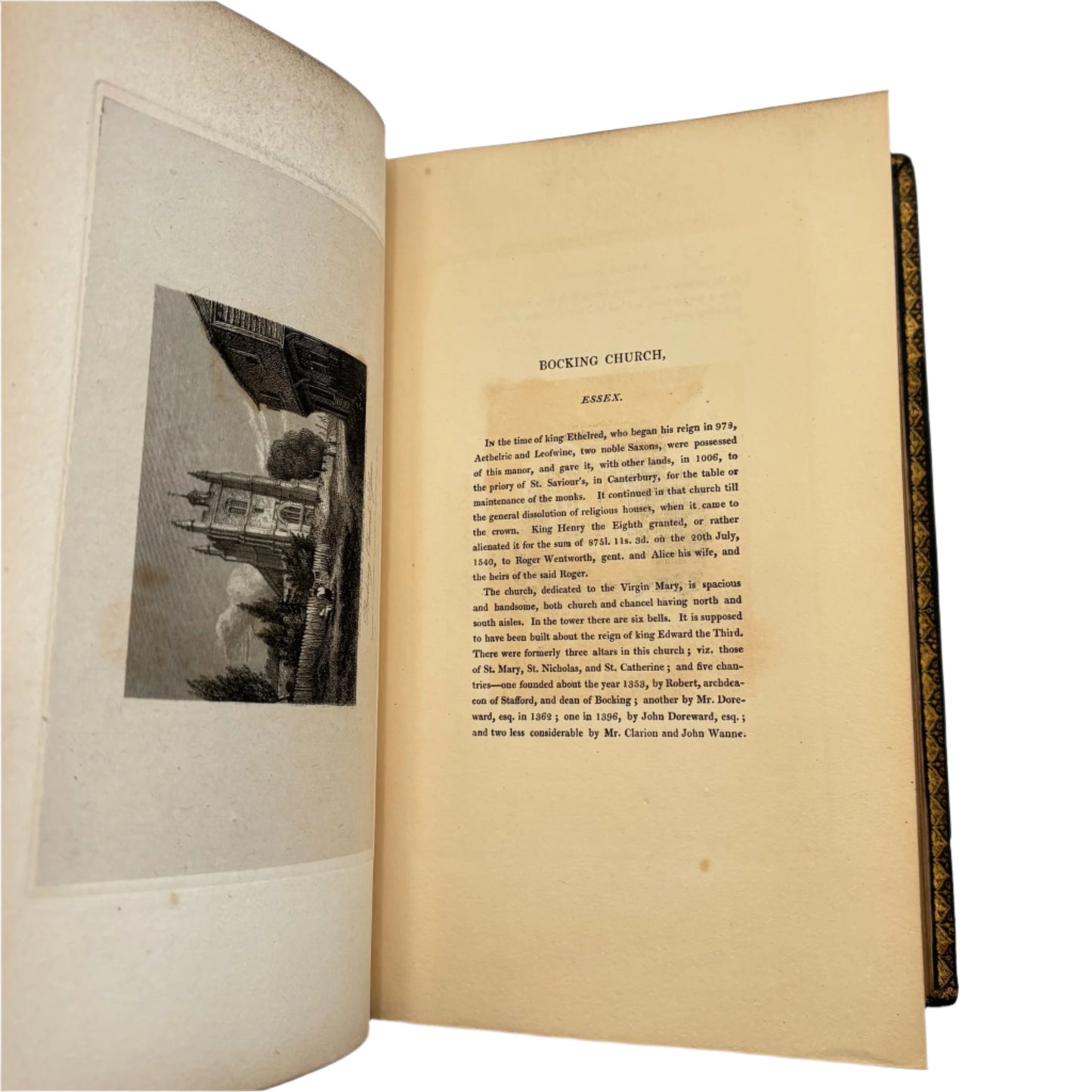 4 Volumes 1815 & 1816"The Antiquarian Itinerary" Full Black Moroccon Leather Book