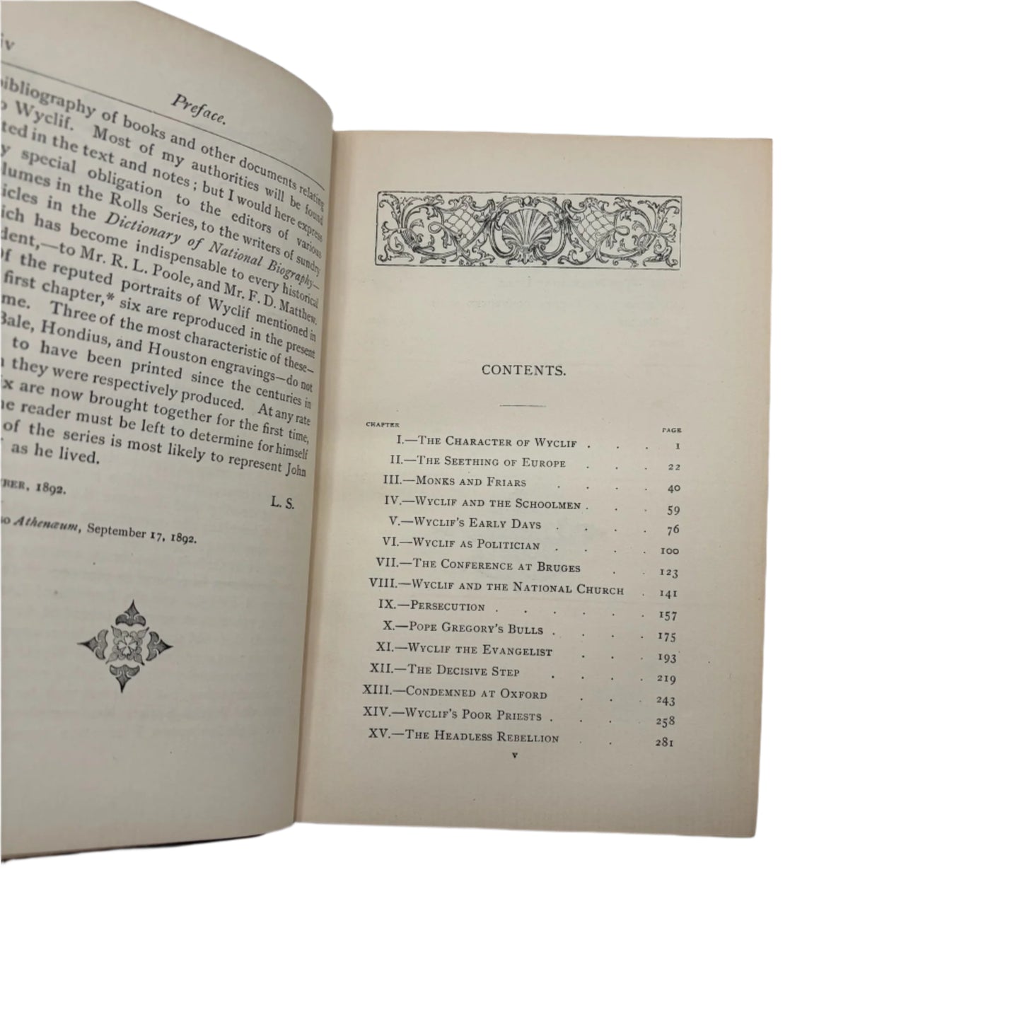 1893 "John Wyclif" Brown Full Tree-Calf Leather Book