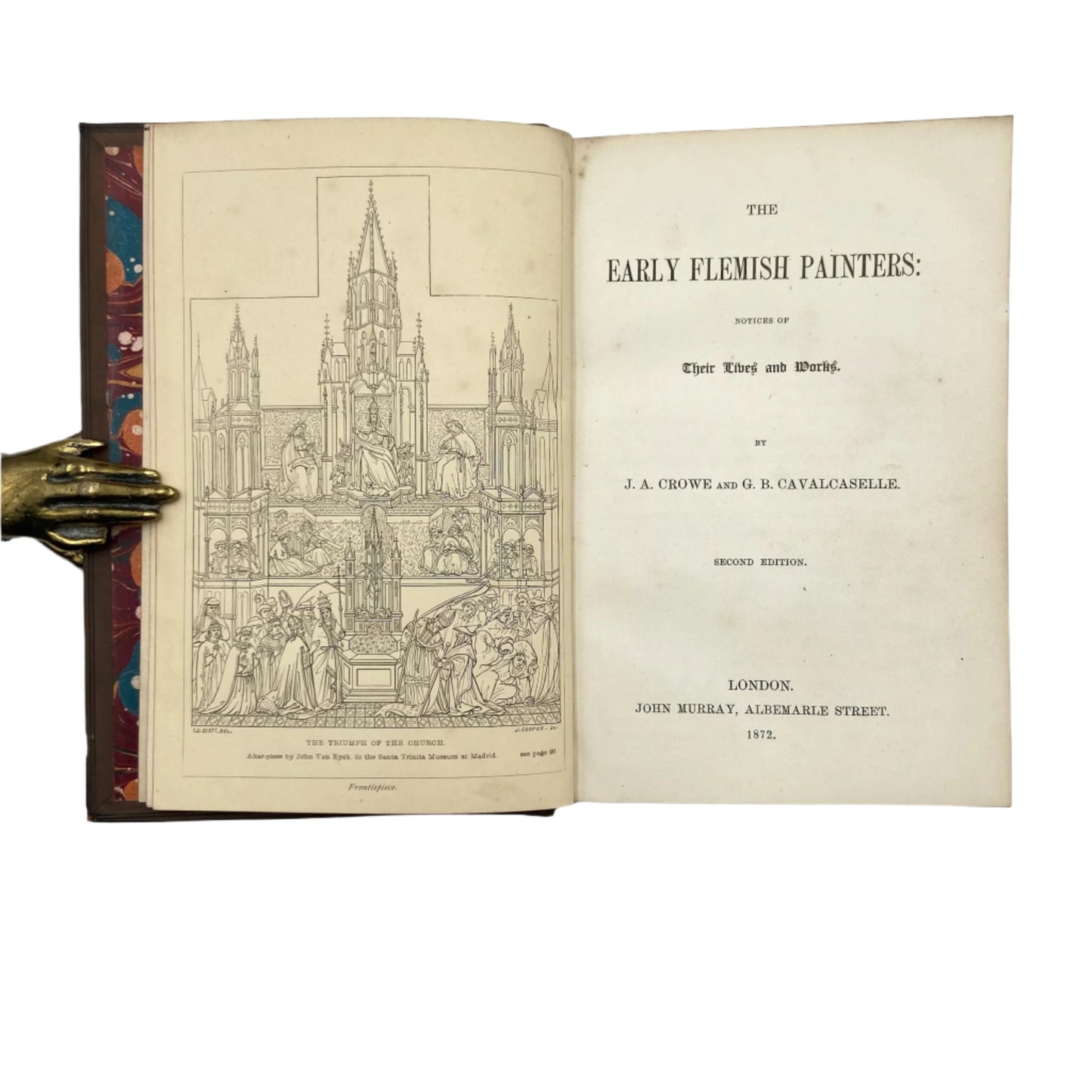 1872 " The Early Flemish Painters: Notices of Their Lives and Works" Full Leather Book