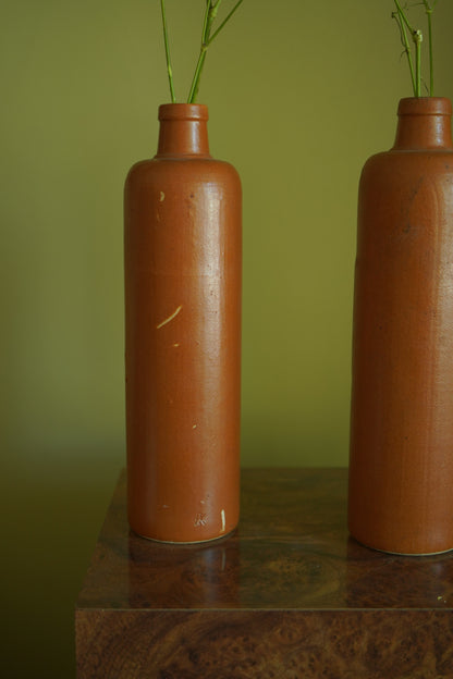 Antique 19th Century Salt-Glazed Stoneware Bottle with Maker’s Mark