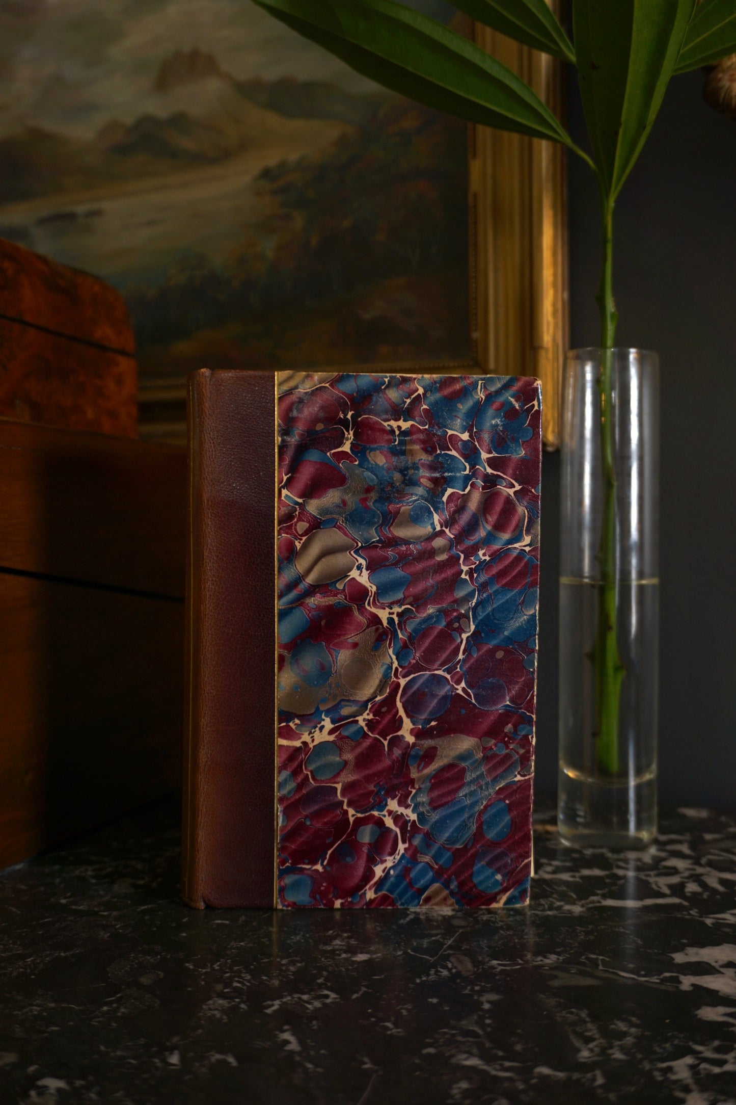 2 Vol. "Comédies et Proverbes" French Half Purple Leather Books