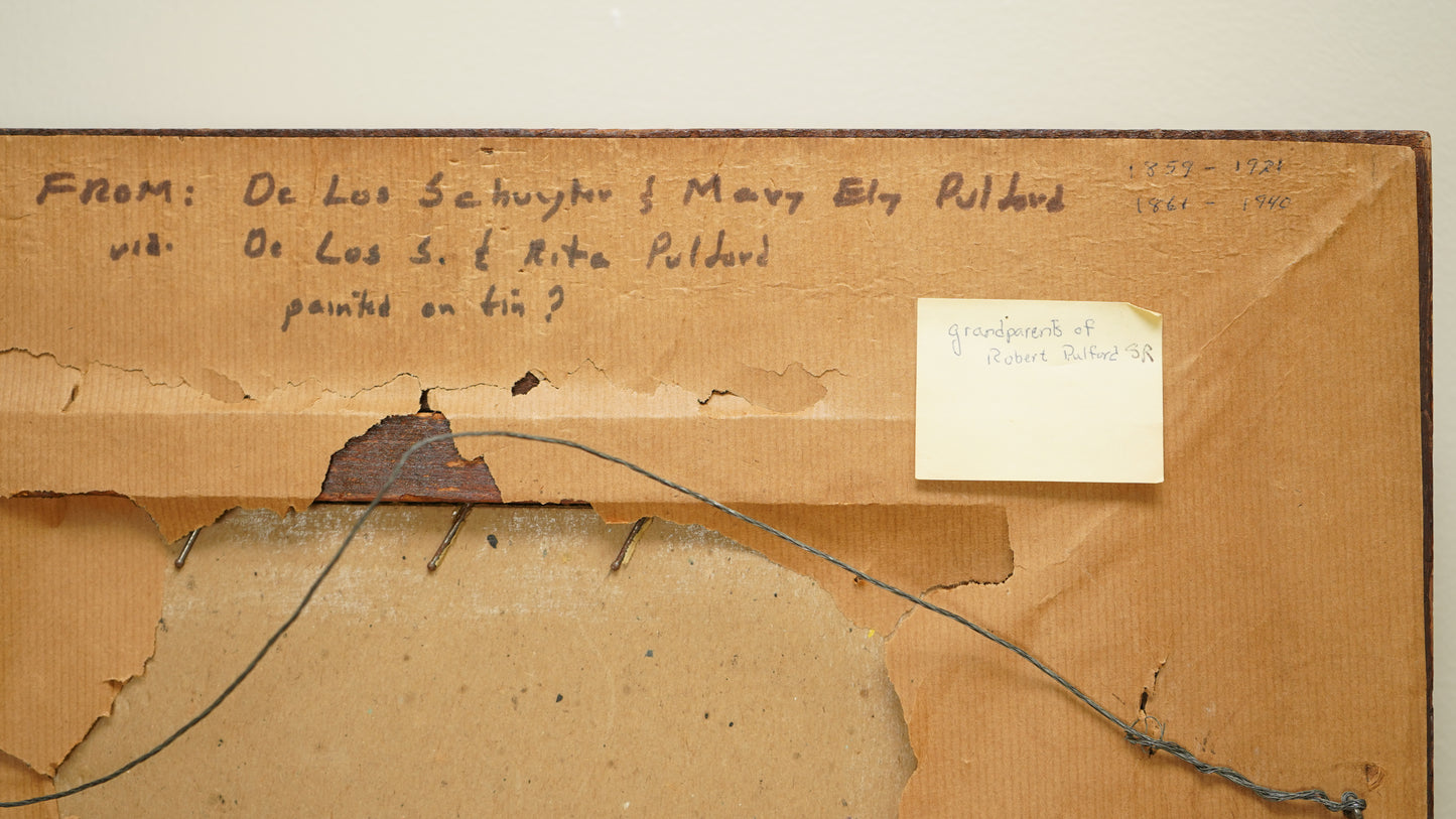 Antique Dutch Tavern Scene Oil Painting on Tin | 19th Century Genre Artwork in Ornate Frame