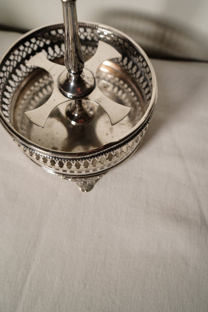 Antique English Silverplate Revolving Cruet Set, Circa 1880