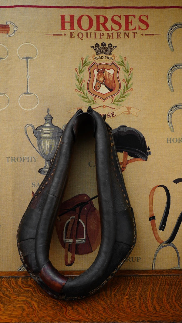Antique Leather Draft Horse Collar Equestrian Decor secondary view