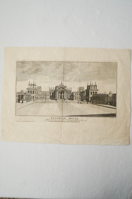 *Reserved for Carrie* Antique Blenheim House Copperplate Engraving