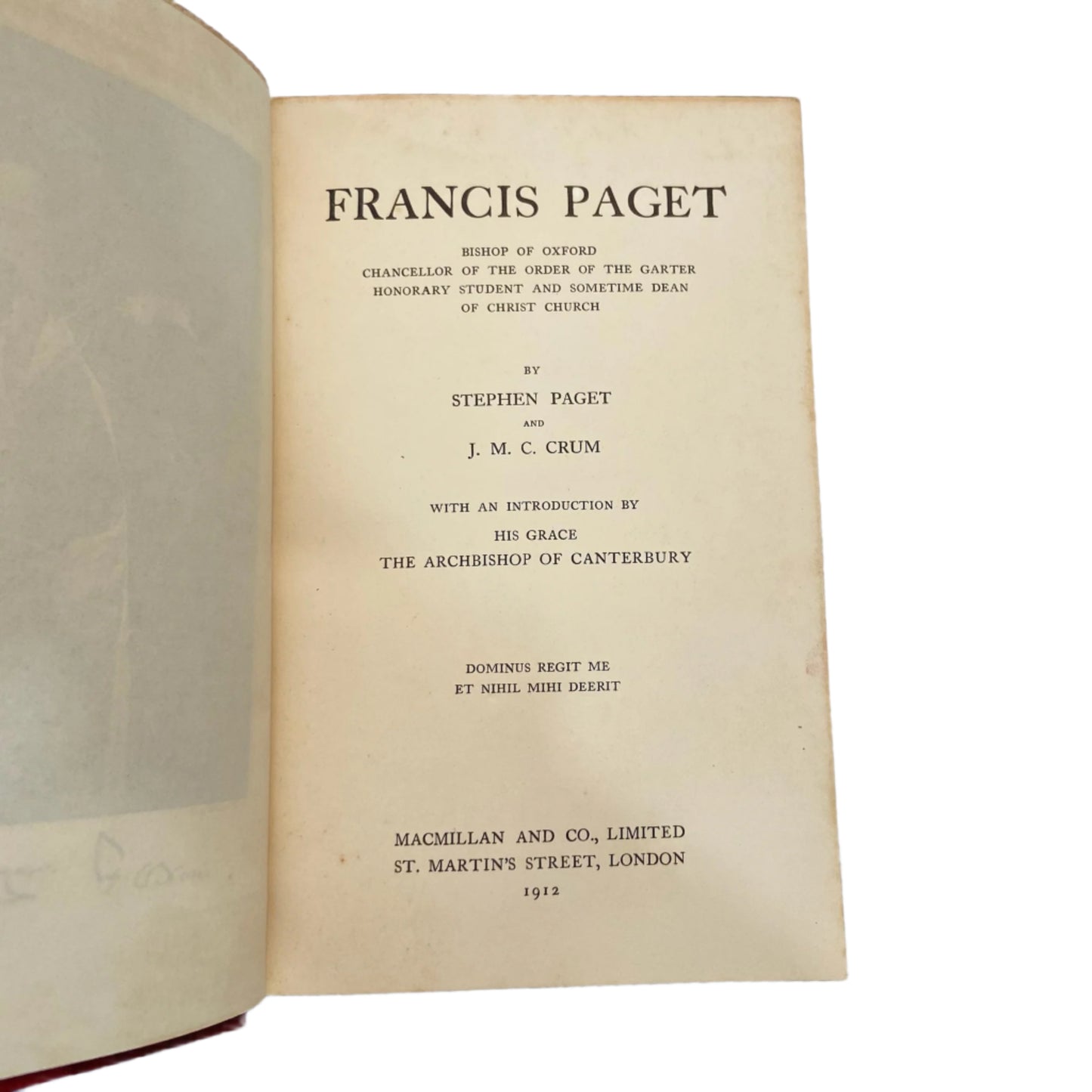 1912 "Francis Paget" Red Half Leather Book