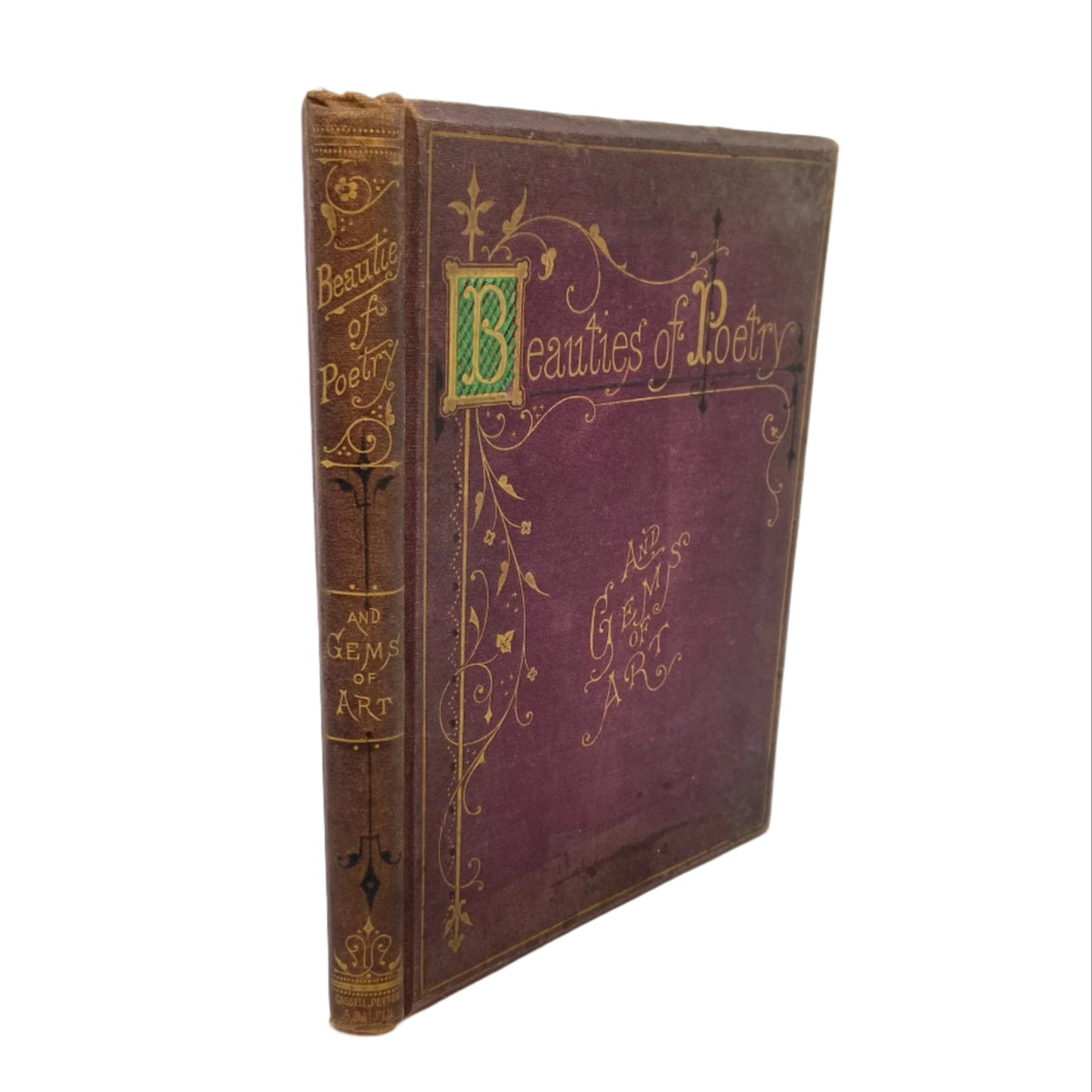 "Beauties of Poetry and Gems of Art" Victorian Cloth Book