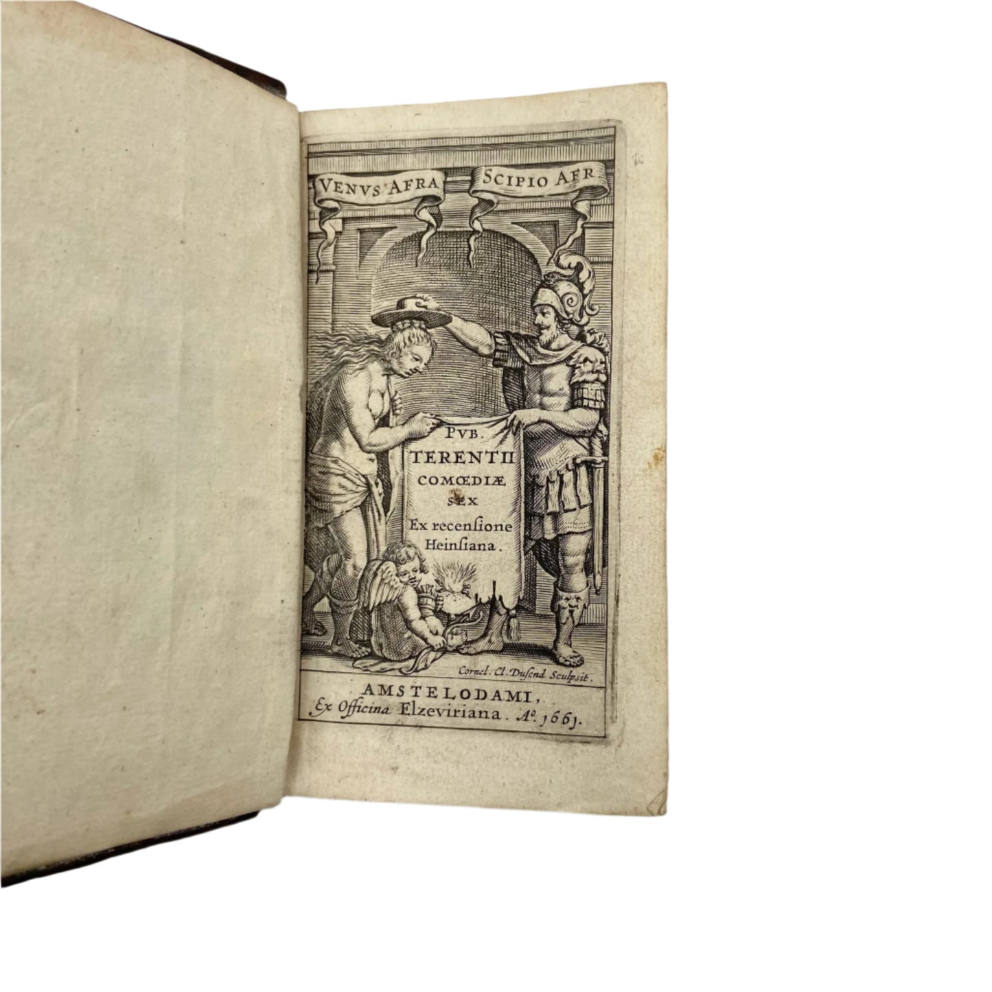 1661 "The Comedies of Terence (Terentii Comaediae Sex)" Mini Brown Full Leather Book