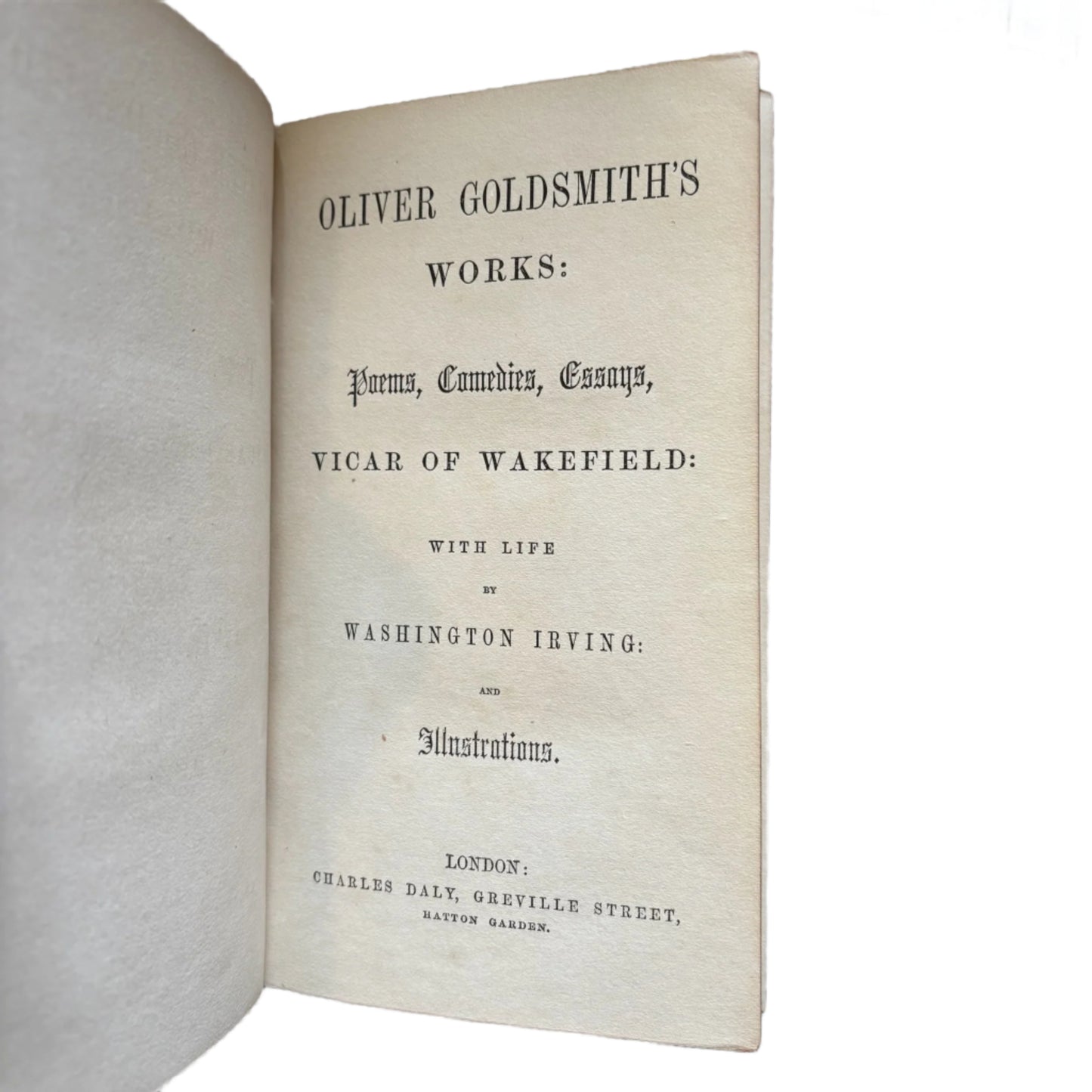 Antique Poetry Red Leather Book "The Works of Oliver Goldsmith"