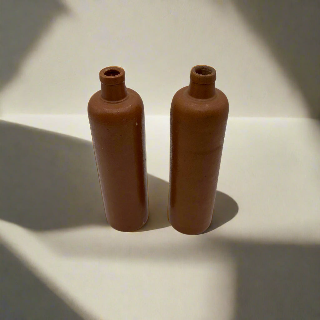 Antique 19th Century Salt-Glazed Stoneware Bottle with Maker’s Mark