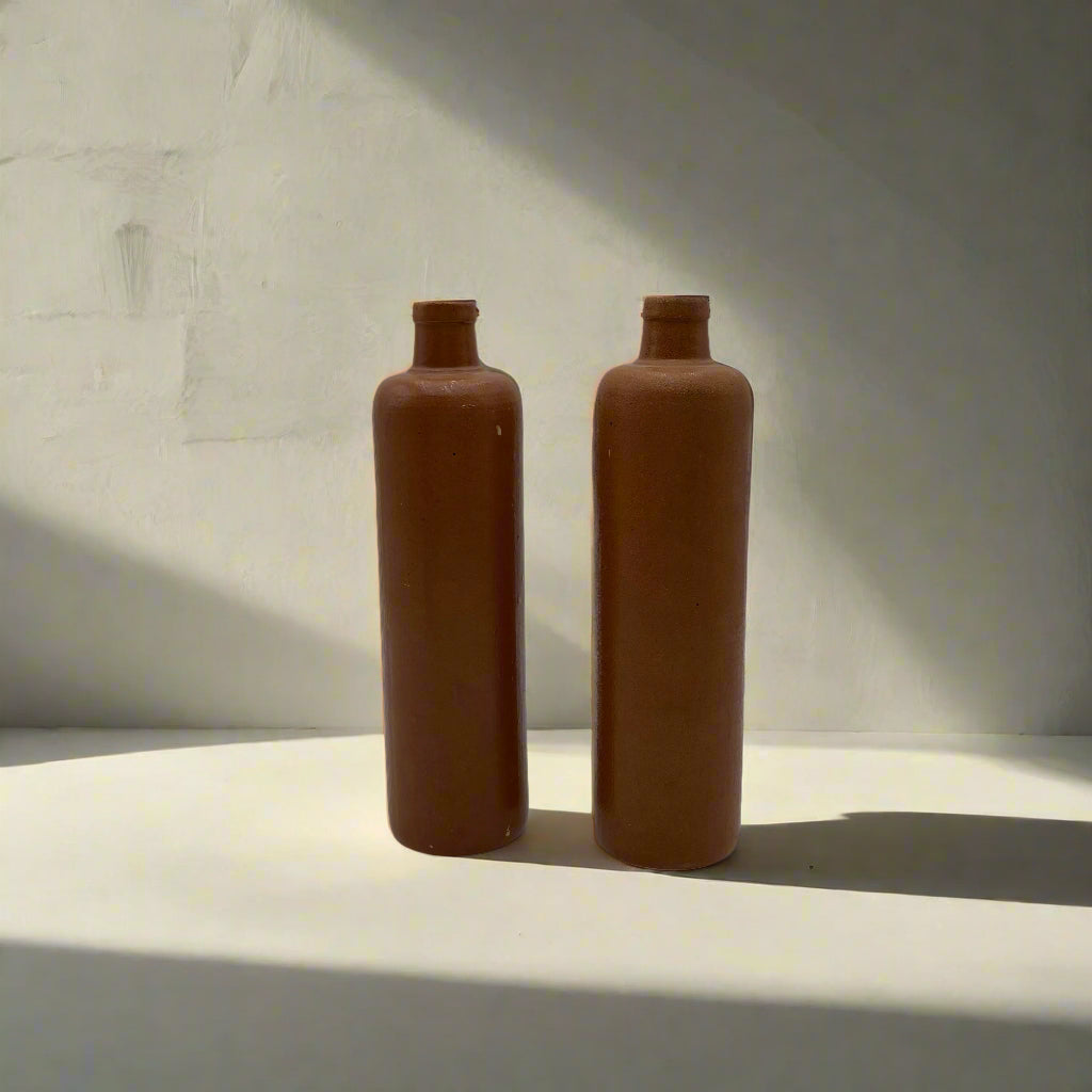 Antique 19th Century Salt-Glazed Stoneware Bottle with Maker’s Mark