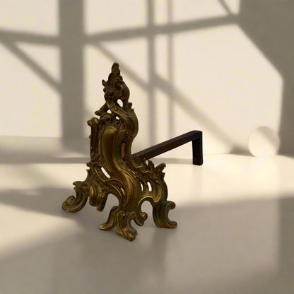 19th-Century Gilt Brass Andirons