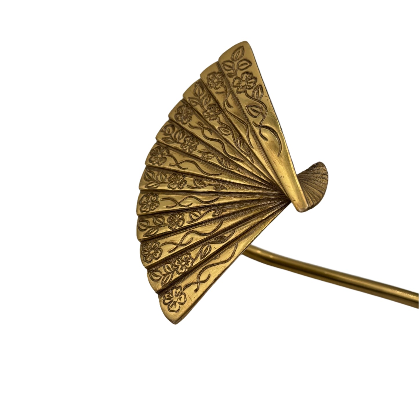 Pair of Vintage Ornate Brass Fan Drapery Tie Back