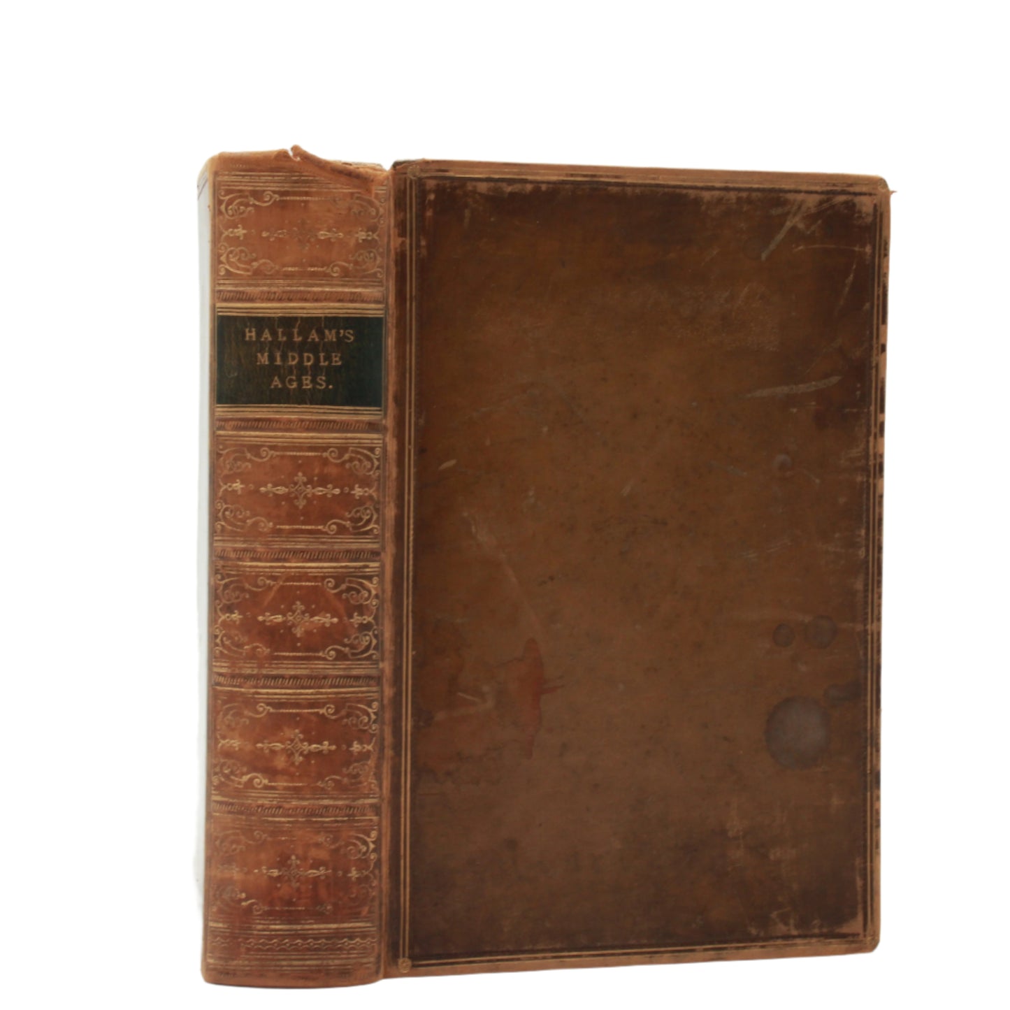 1869 "View of the State of Europe During the Middle Ages" Full Brown Leather Book