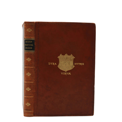 1919 "The Poetical Works of Robert Burns" Brown Full Leather Prize Binding Book