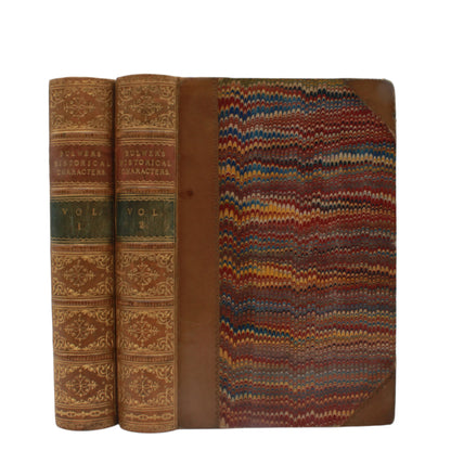 1868 " Historical Characters " Brown Half Leather Book