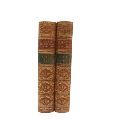 1868 " Historical Characters " Brown Half Leather Book