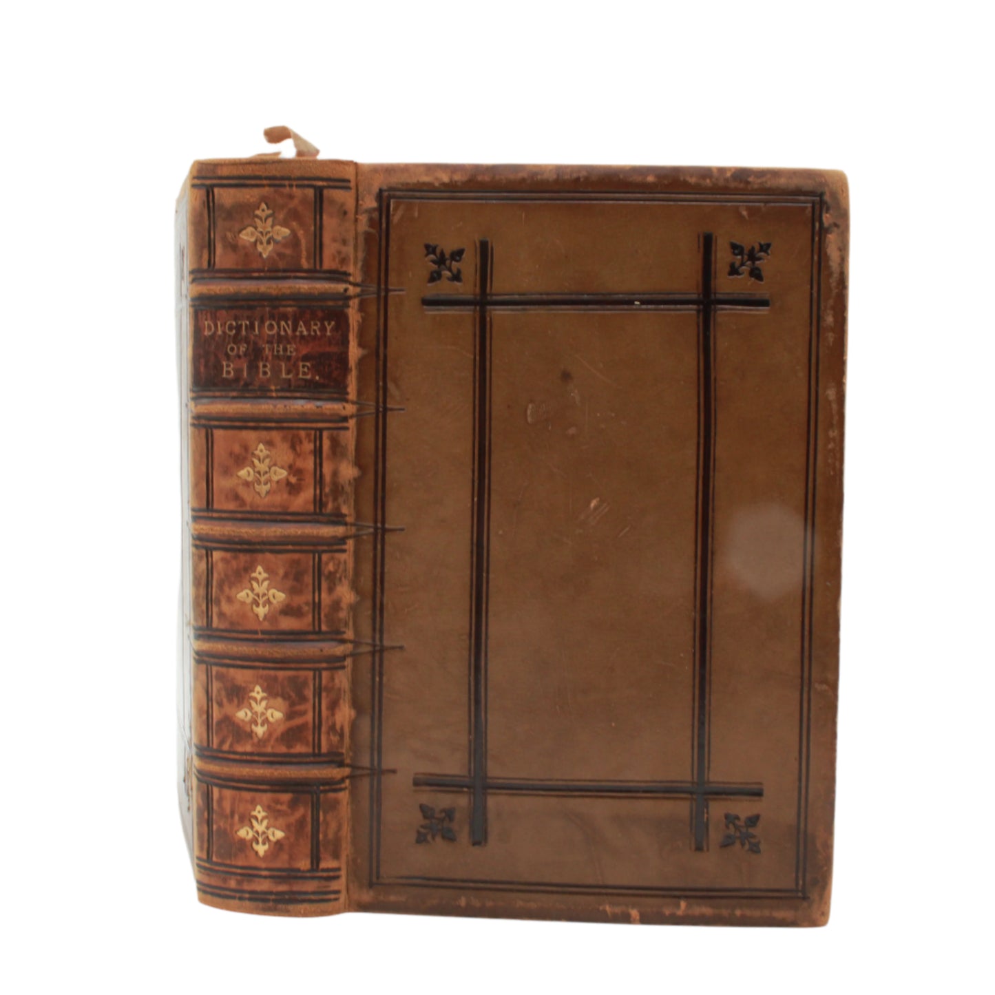 1893 " A Smaller Dictionary of the Bible " Light Brown Full Leather Book