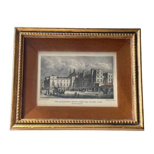 1866 Engraving "The Parliament House from Old Palace Yard" by William Deeble