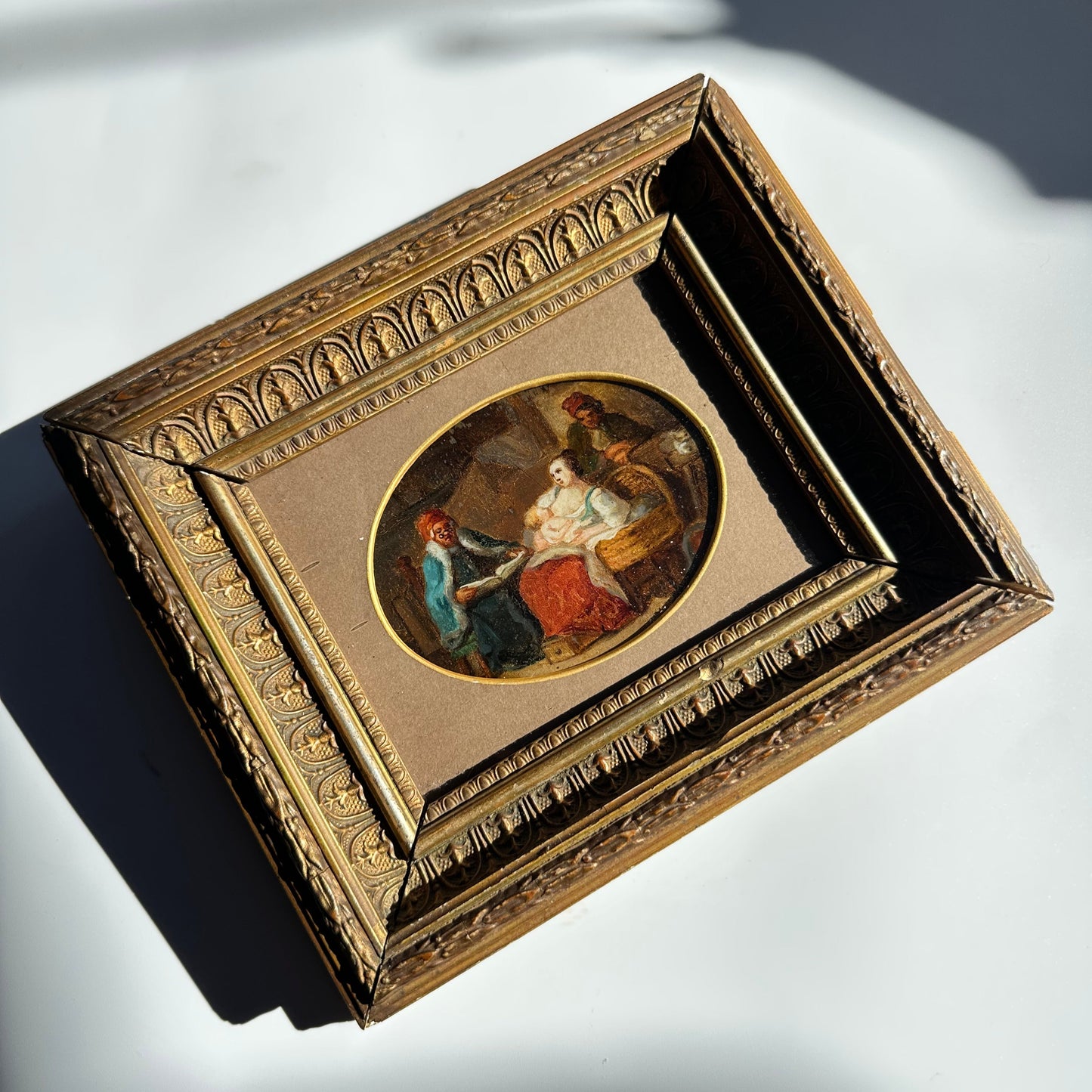 Early Victorian Miniature Oil Painting – In the Style of George Cattermole