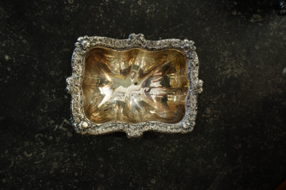 Victorian Silverplate Footed Dish with Rococo Border, Circa 1880