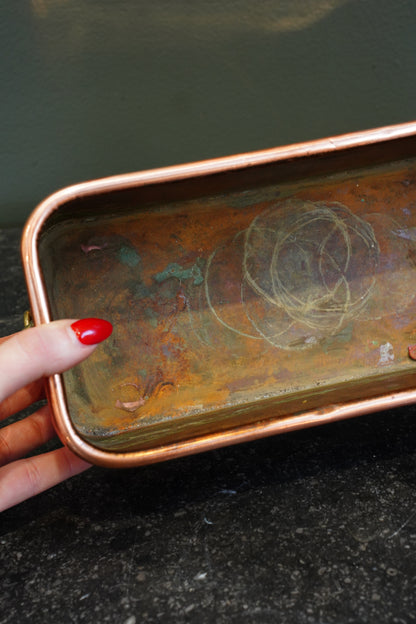 English Copper Planter with Brass Lion Mask Handles