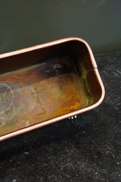 English Copper Planter with Brass Lion Mask Handles