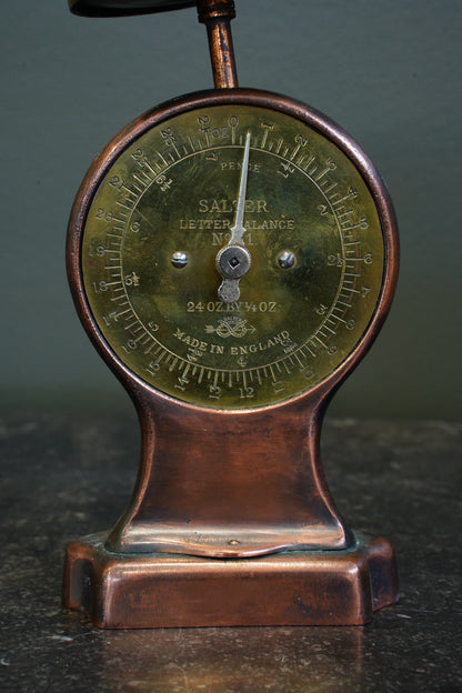Antique Salter Copper Letter Balance Postal Scale, England