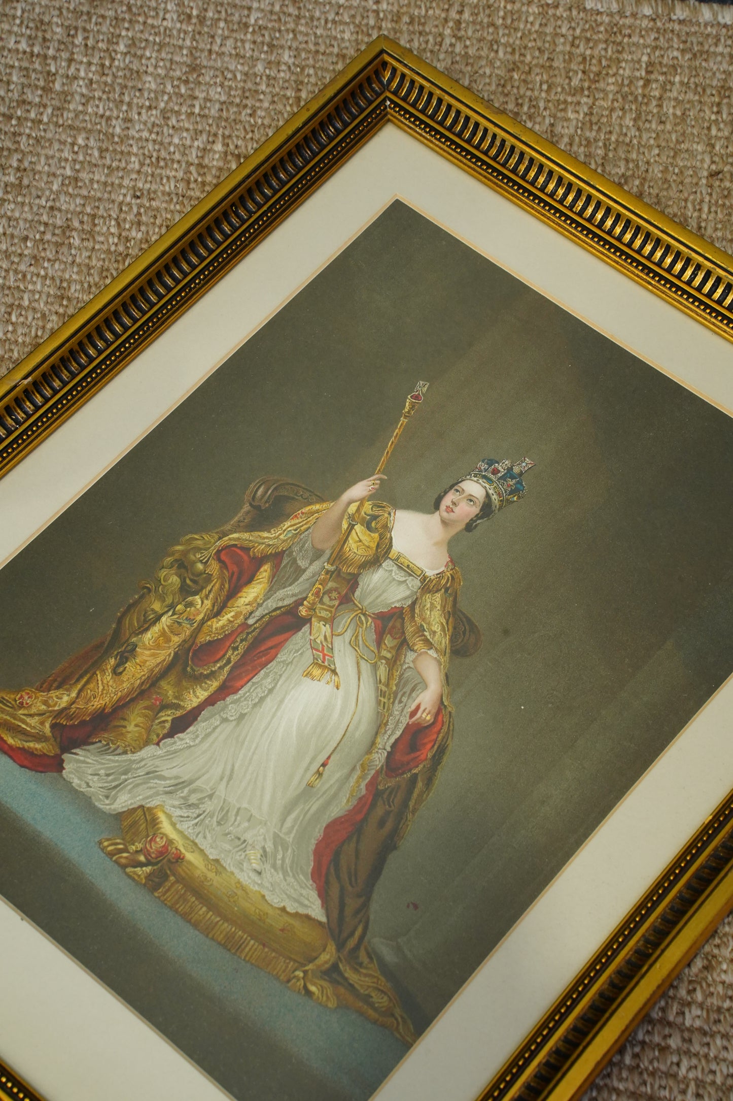 *RESERVED FOR LISA* Chromolithograph of Queen Victoria in Coronation Regalia