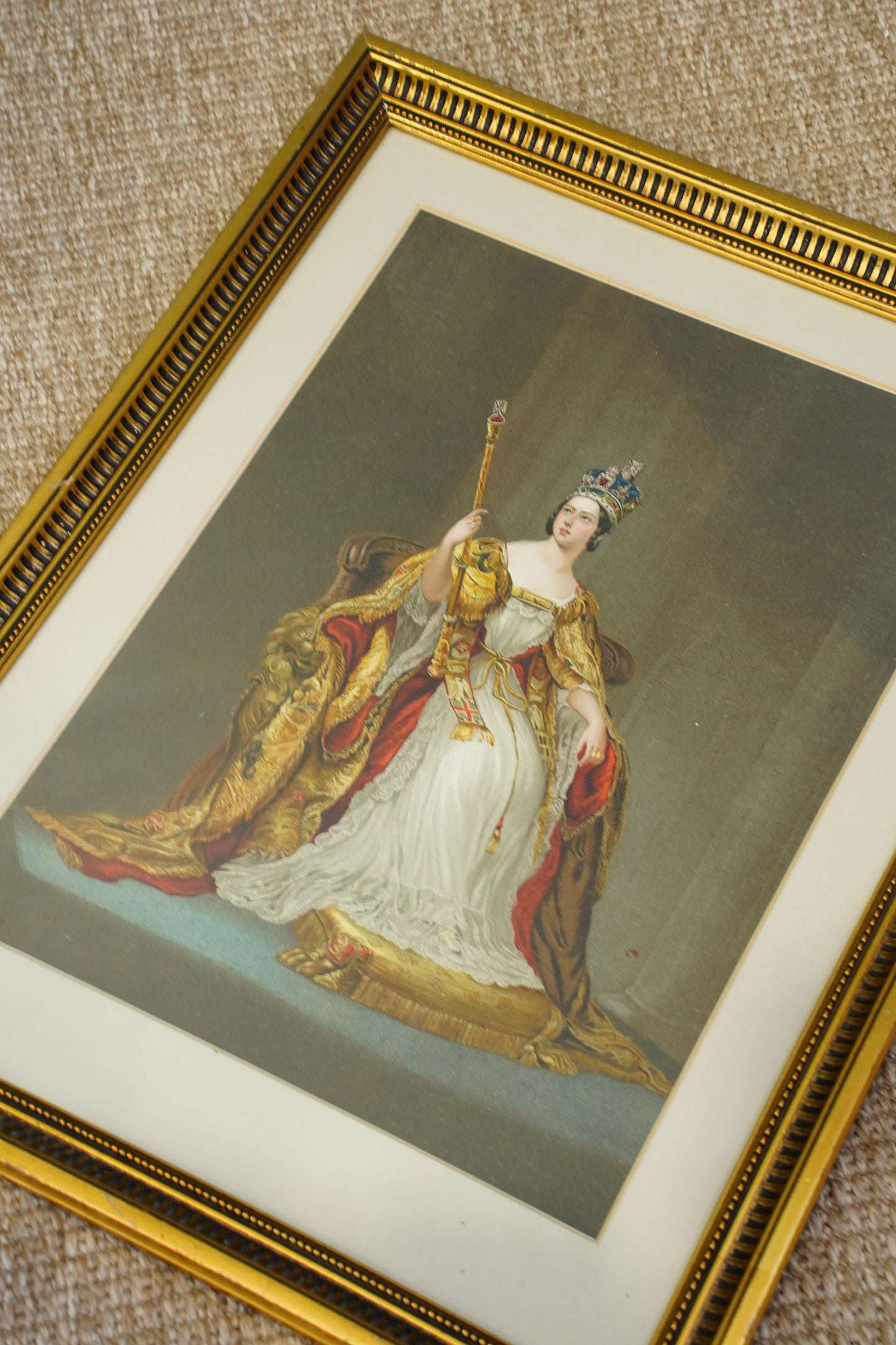 *RESERVED FOR LISA* Chromolithograph of Queen Victoria in Coronation Regalia