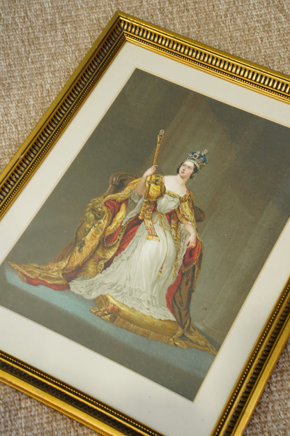 *RESERVED FOR LISA* Chromolithograph of Queen Victoria in Coronation Regalia