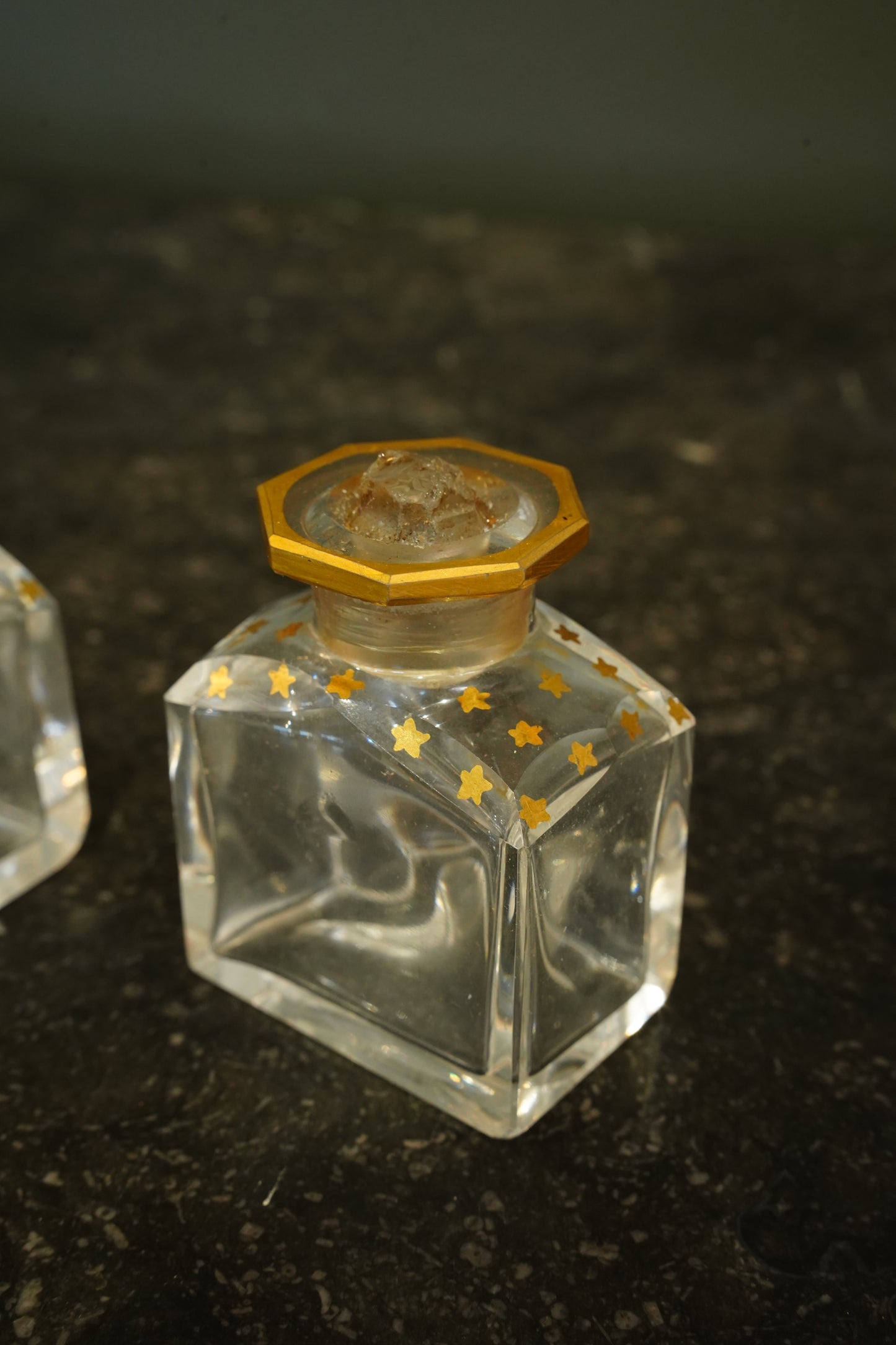 *RESERVED* Antique French Napoleon III Kingwood Parfum Casket with Three Star-Gilt Bottles
