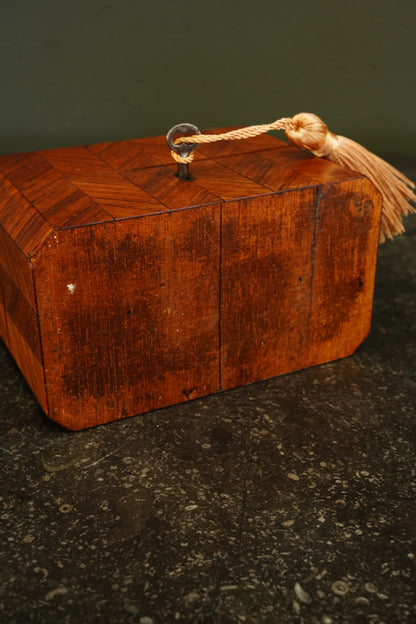 *RESERVED* Antique French Napoleon III Kingwood Parfum Casket with Three Star-Gilt Bottles