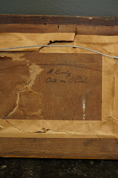 Antique English Coastal Oil on Card, Attributed to Alfred H. Bool, Circa 1900