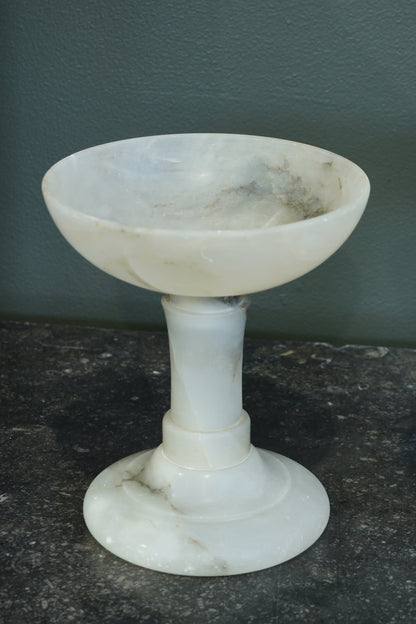 Pair of English Edwardian Alabaster Tazzas, Circa 1900