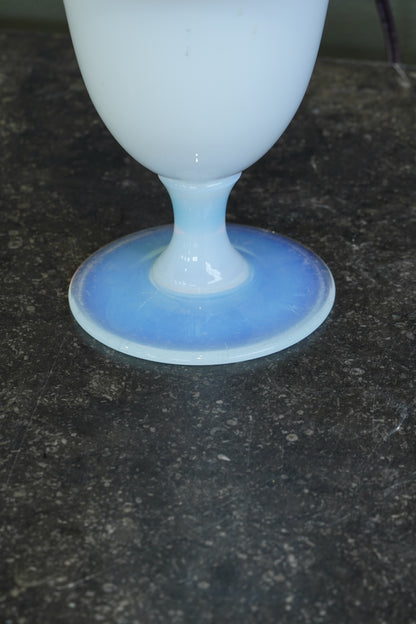 Vintage French Opaline Glass Table Lamp, Sevre France