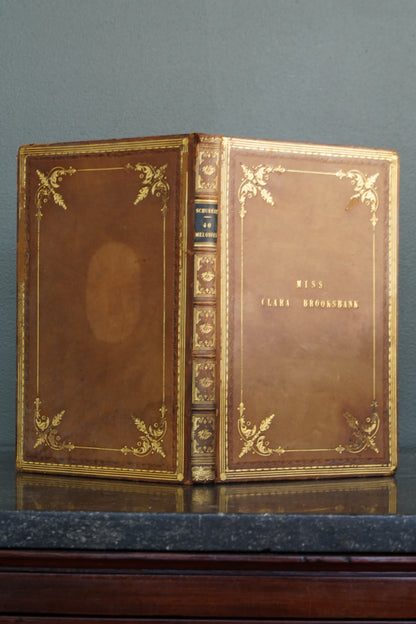 Antique Schubert 40 Melodies Leather Score Music Leather Book