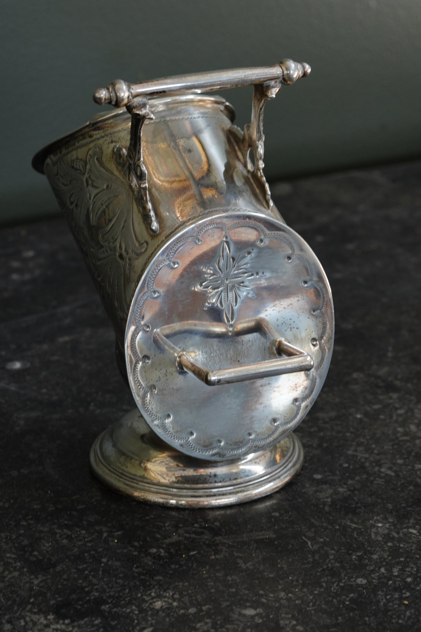 Antique Victorian Silverplate Sugar Scuttle with Scoop