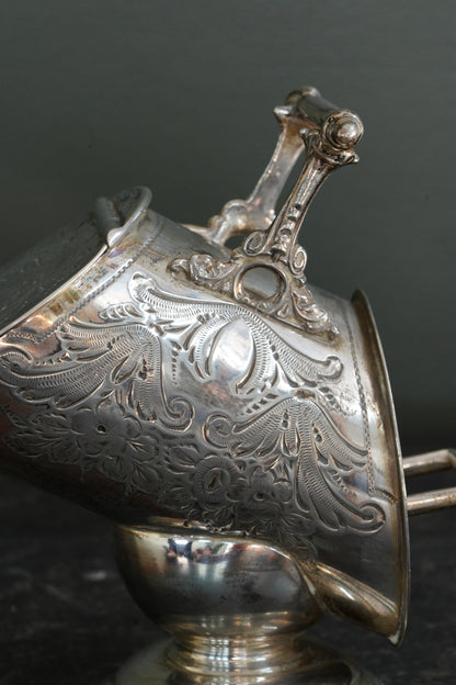 Antique Victorian Silverplate Sugar Scuttle with Scoop
