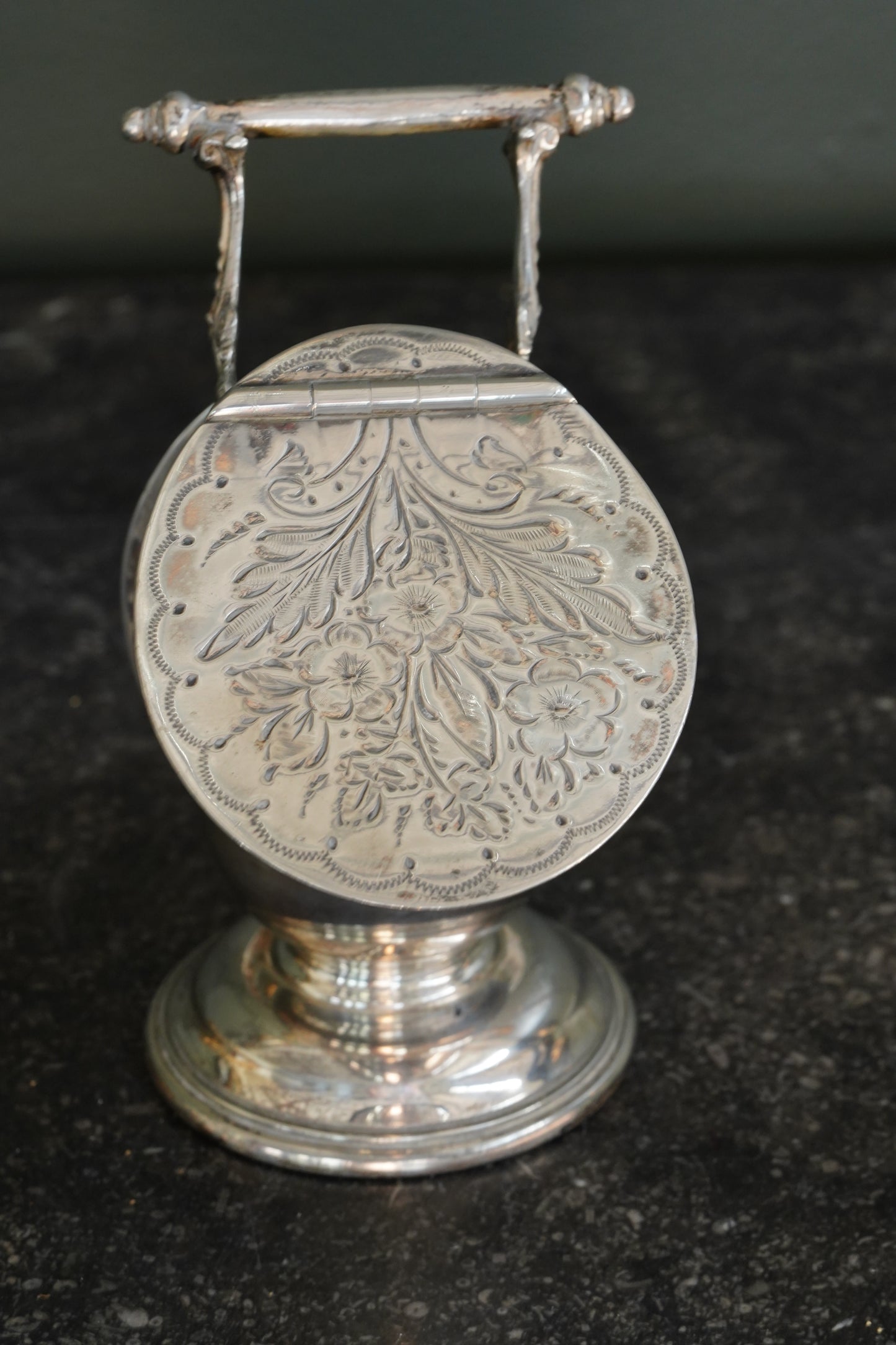 Antique Victorian Silverplate Sugar Scuttle with Scoop