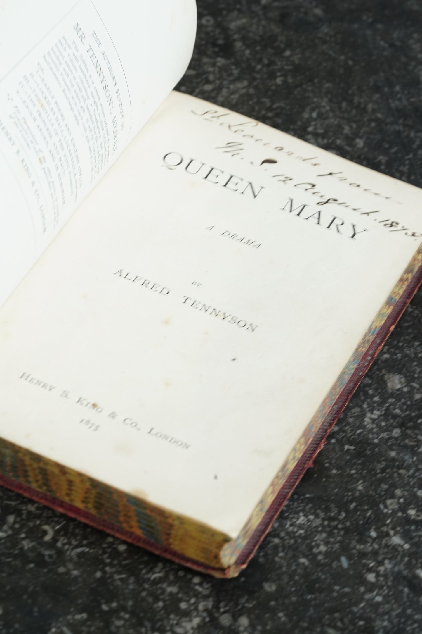 Alfred Tennyson Queen Mary A Drama 1875 First Edition Red Leather