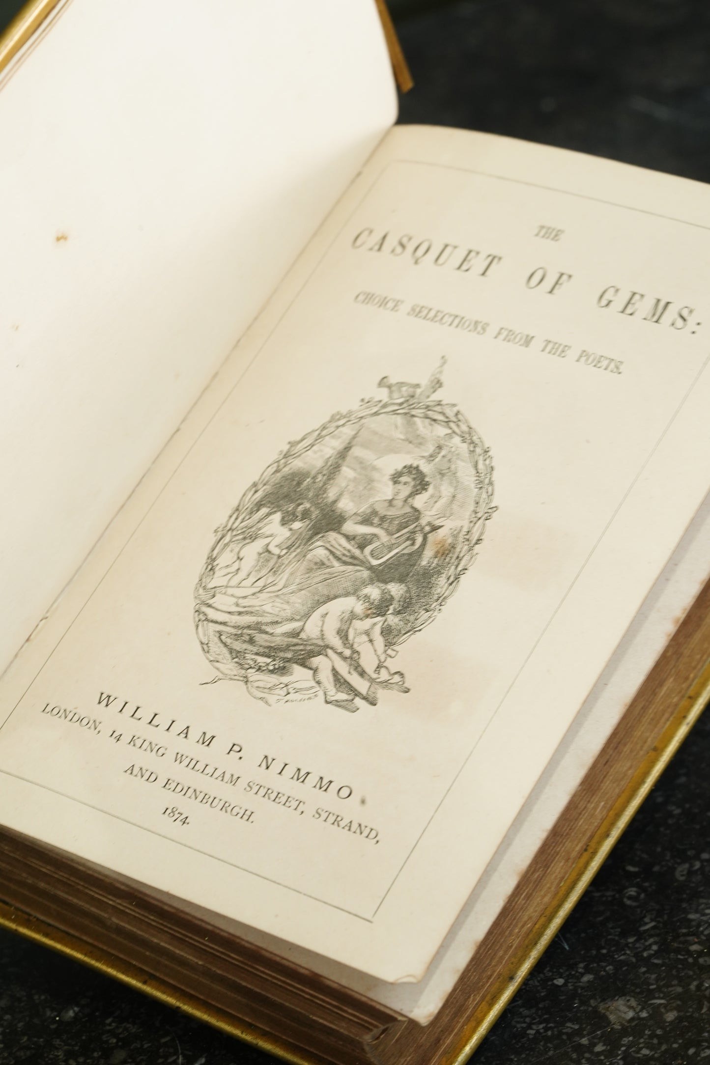 Casquet of Gems 1874 Antique Celluloid Poetry Book