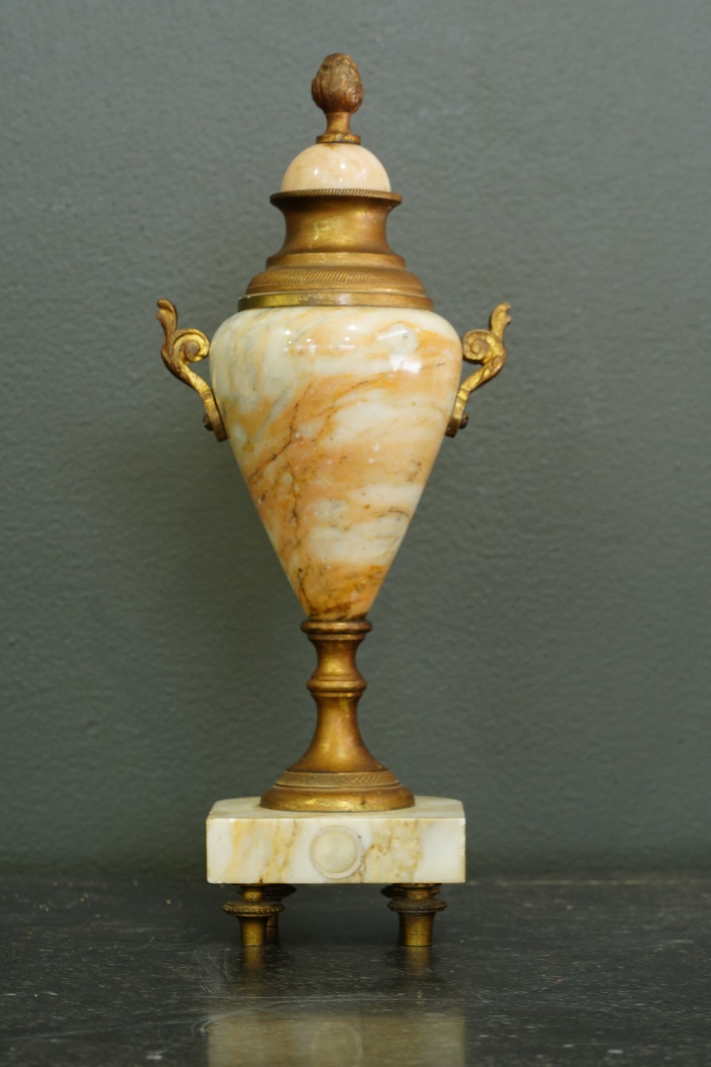 Neoclassical Alabaster and Gilt Brass Decorative Urn