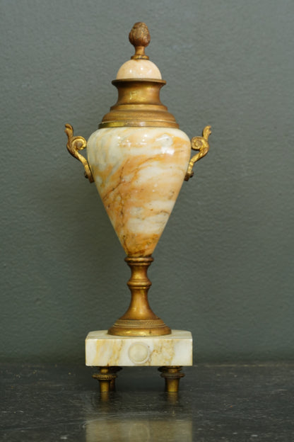 Neoclassical Alabaster and Gilt Brass Decorative Urn