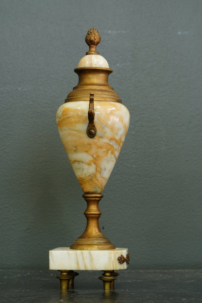 Neoclassical Alabaster and Gilt Brass Decorative Urn