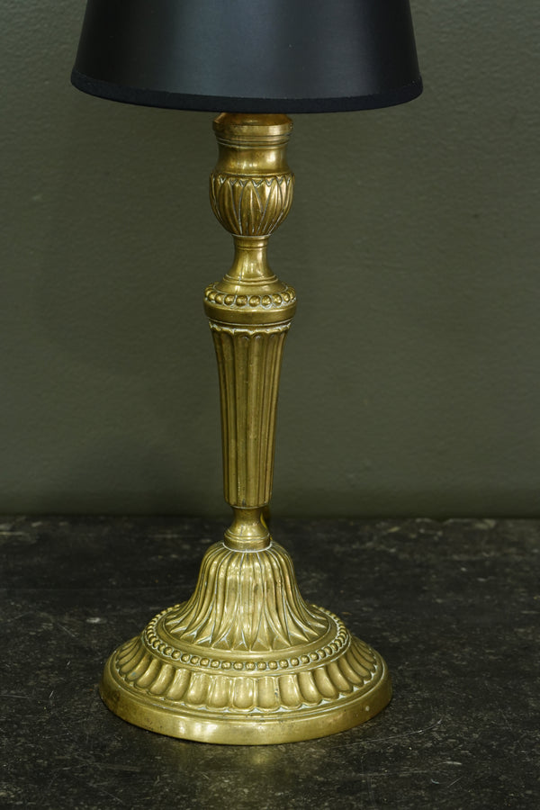 French Neoclassical Brass Candlestick Table Lamp secondary view