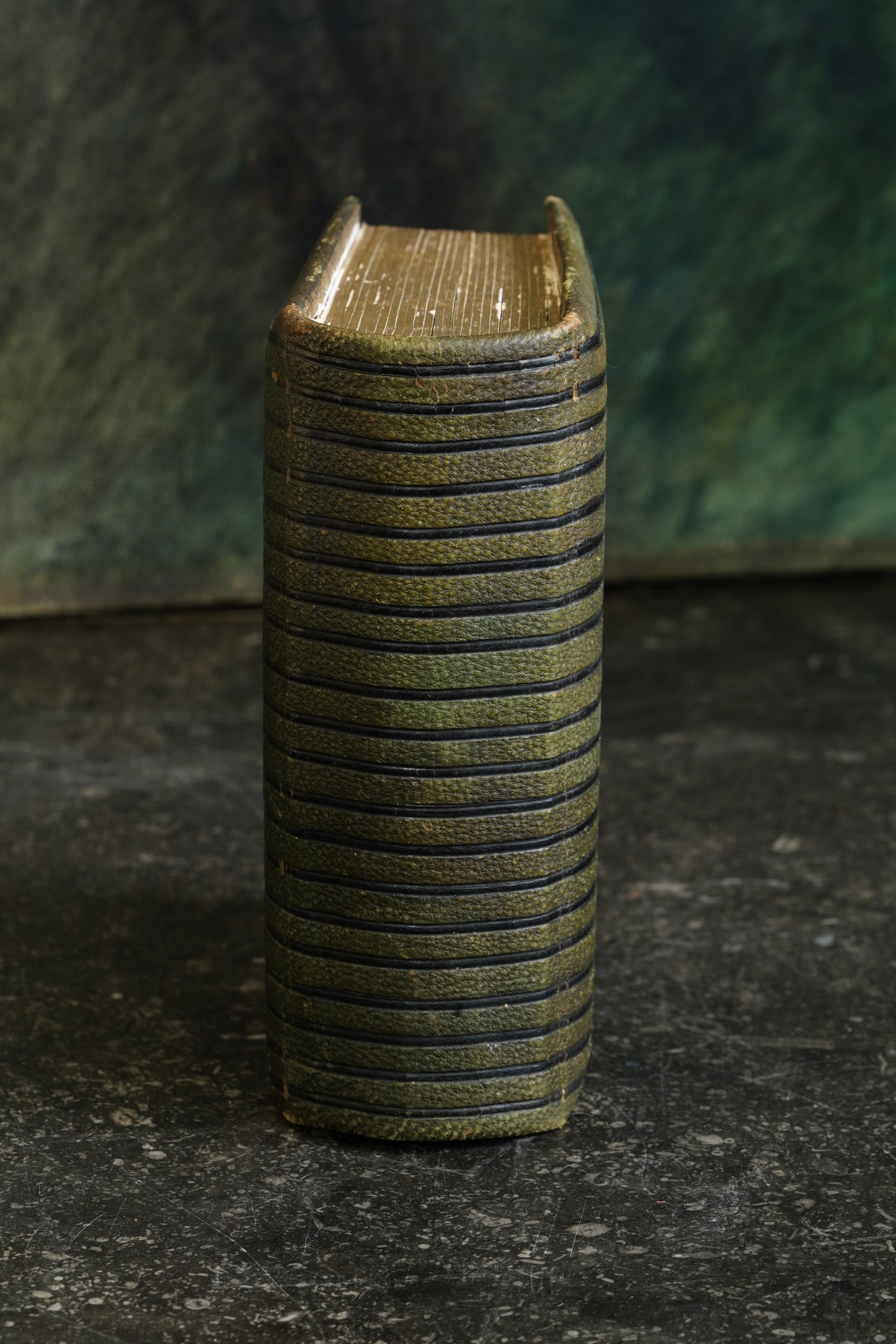 Antique Victorian Photograph Album, Green Morocco and Gilt Brass