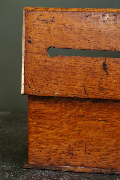 Antique English Oak Letter and Ballot Box with Window