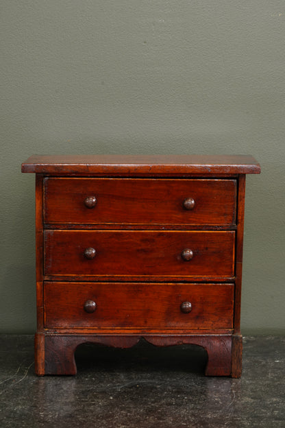 Antique English Mahogany Miniature Chest of Drawers, Circa 1830-1860